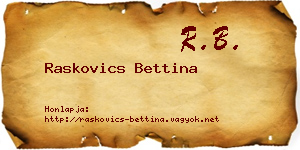 Raskovics Bettina névjegykártya